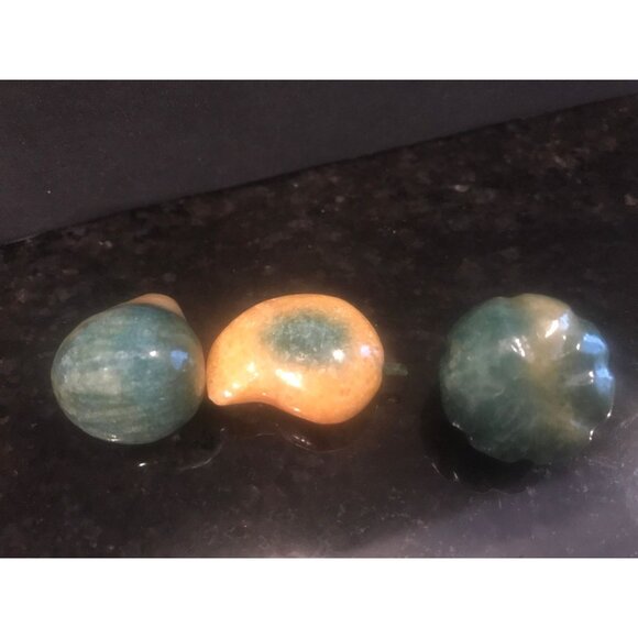 1960's Alabaster Stone Fruit Italian Carved Marble Mid Century Décor Set of 7 - Picture 7 of 10